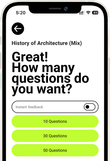 Architecture board exam online quiz interface showing scores and feedback, helping students in the Philippines track progress and prepare for ALE exams